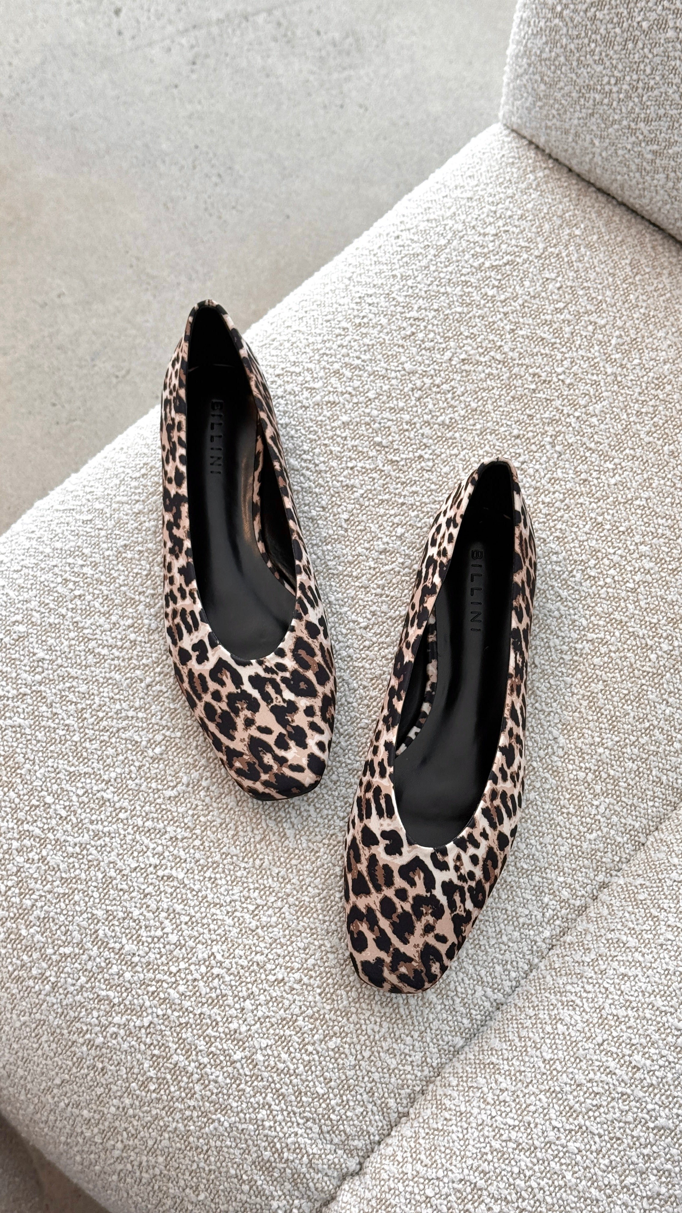 Suzie Ballet Flats - Leopard Satin