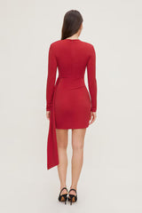 Sculpt Front Drape Mini Dress