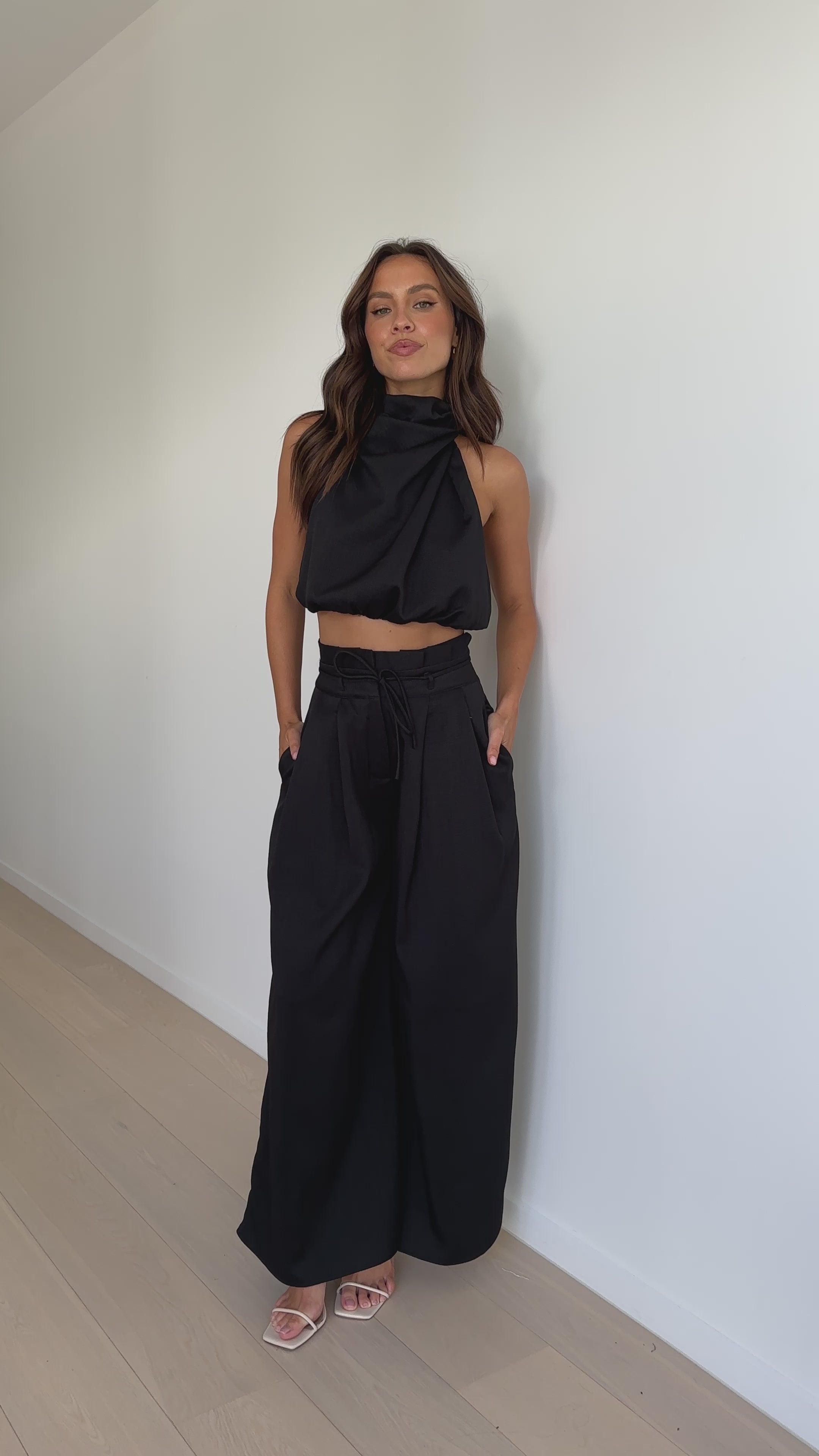 Melinda High Waist Pants - Black